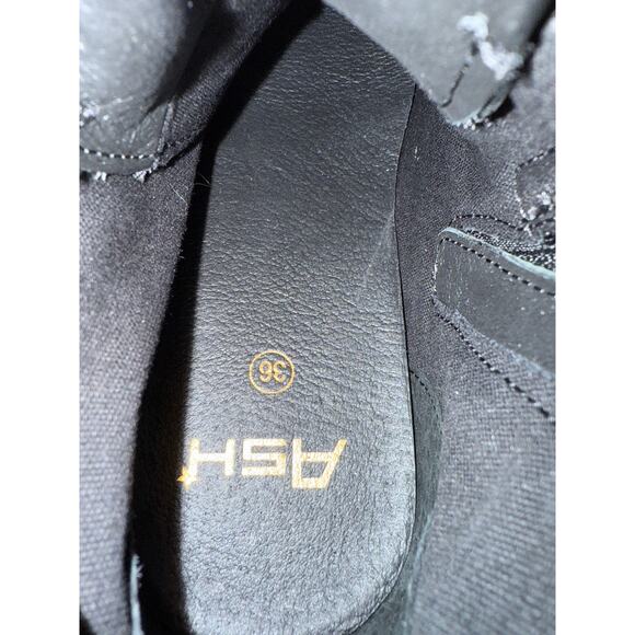 ASH Sneaker Boot Studded Galaxy Chain Women's EU 36 US 5.5-6 M Black Leather Zip - Picture 9 of 14